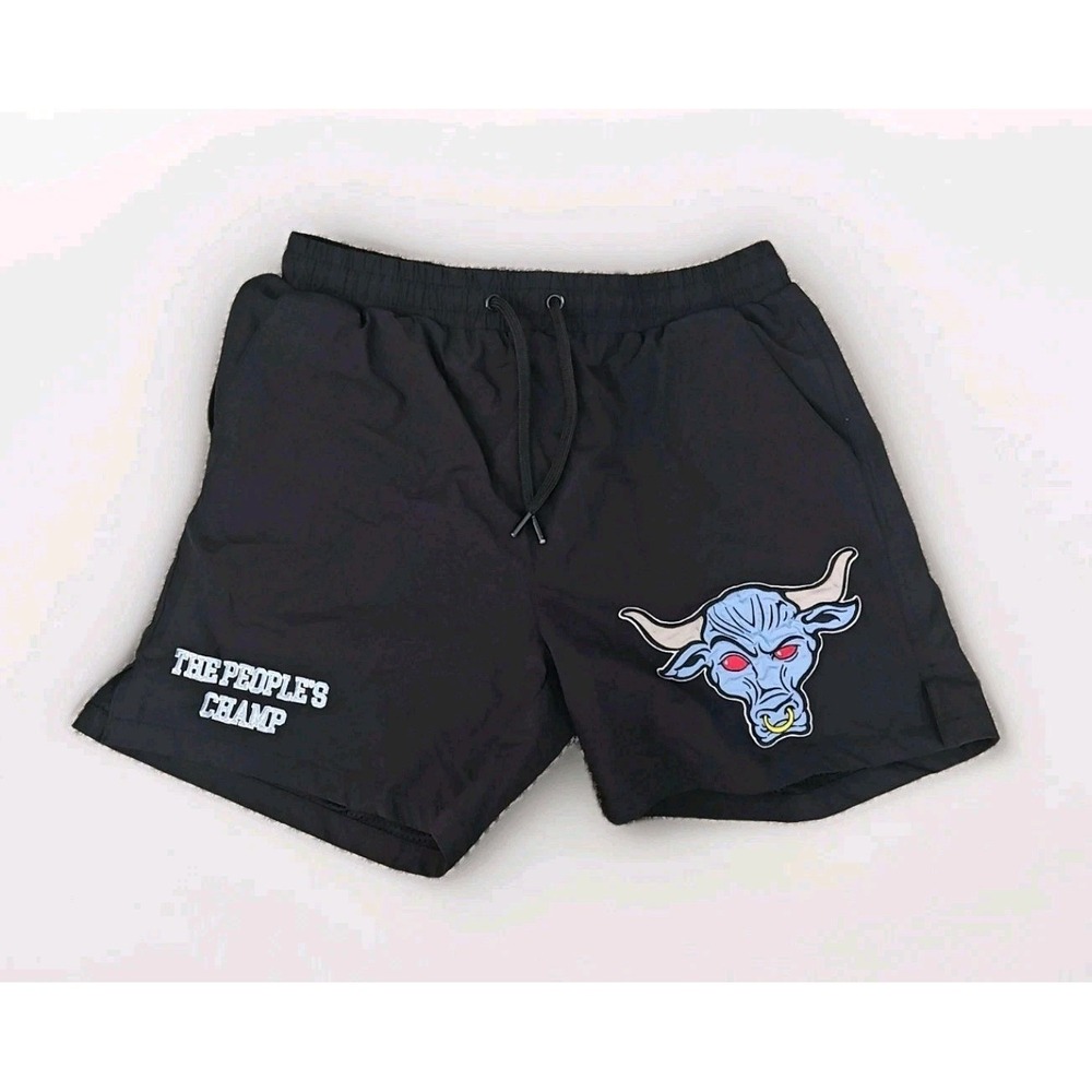 WWE X Shoe Palace The Rock Peoples Champ Men's Large Black Shorts Gym 6" Inseam